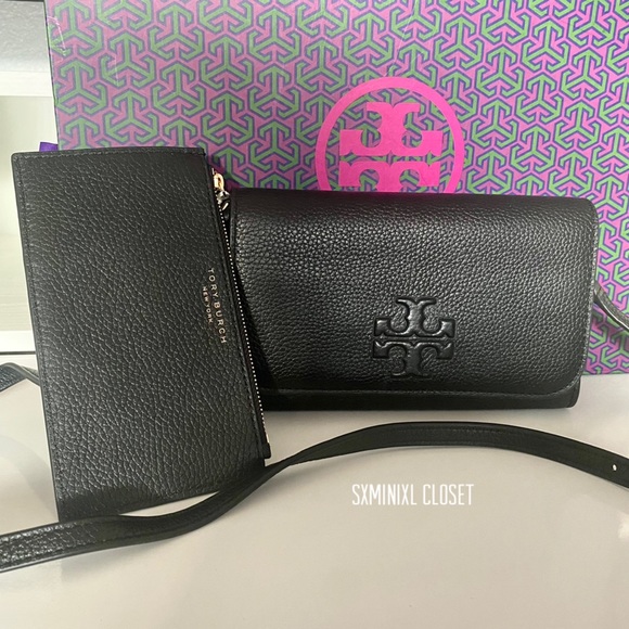 🚫SOLD🚫🛍NEW🛍Tory Burch Thea Flat Wallet Crossbody Bag/shoulder bag/leather - Picture 3 of 15